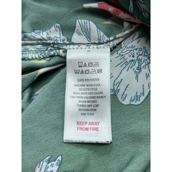 Cynthia Rowley Womens Floral Sleep Shorts - Green & Pink M - Picture 4 of 7